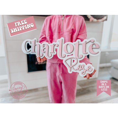 Large Wooden Nursery Name sign for girls | Custom Name Sign | Baby name sign | Personalized sign baby shower gift Crib Sign | Wooden letters