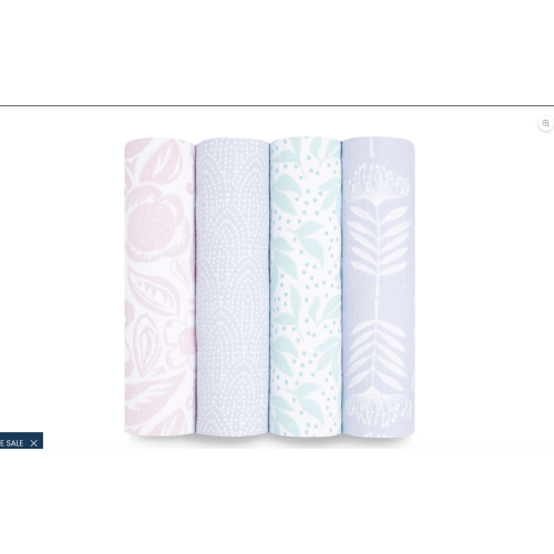 Pink& Purple Cotton Muslin Swaddle 4pk | aden + anais