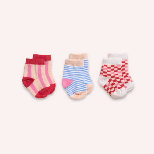 Too Cute Baby Sock Trio - Cherry Chic