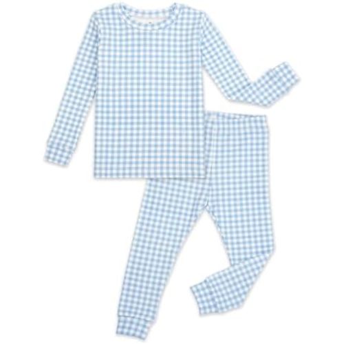 moimoln Plaid Check Soft Cotton Modal 6M-8Y Baby Toddler Long-Sleeve Snug-Fit Pajama Sleepwear Daily