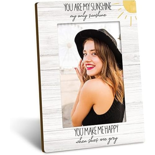 You are My Sunshine 4x6 Picture Frame, Sunshine Picture Frame, Birthday Gifts for Daughter Son Kids, Baby Girl Boy Photo Frame, Sunshine Nursery Picture Photo Frames for Desk Decor