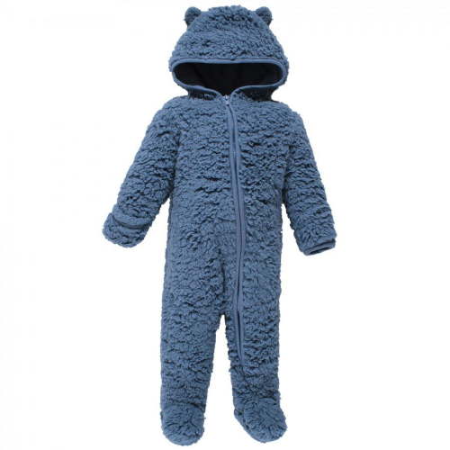 Hudson Baby Faux Shearling Bunting 1pk, Coronet Blue, 0-3 Months