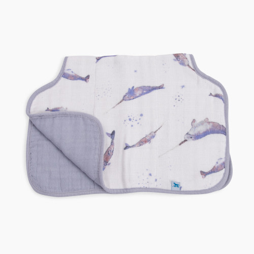 Little Unicorn Cotton Muslin Burp Cloth - Narwhal