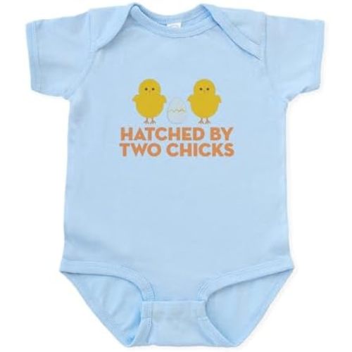 CafePress Hatched by Two Chicks Infant Bodysuit Cute Infant Bodysuit Baby Romper