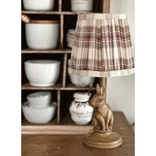 Bunny Base Mini Lamp with Pleated Tartan Shade