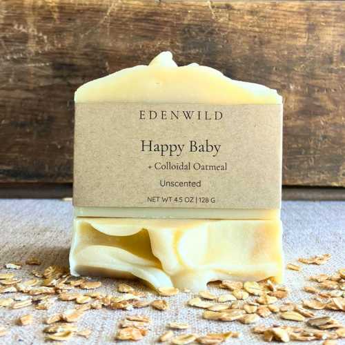 Organic Unscented Soap Bar for Babies + Sensitive Skin + Eczema with Colloidal Oatmeal | All-Natural Skincare | Perfect Baby Shower Gift