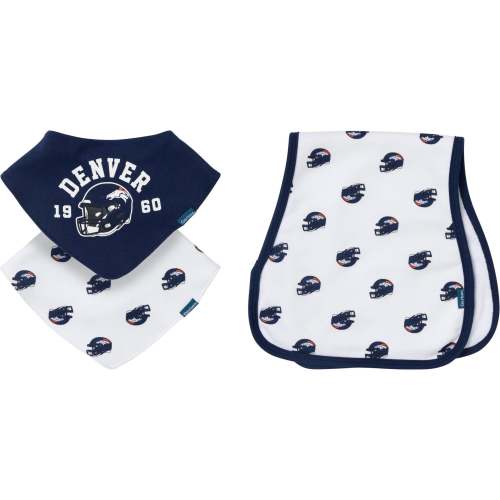 3-Piece Baby Denver Broncos Bibs and Burp Cloth Set