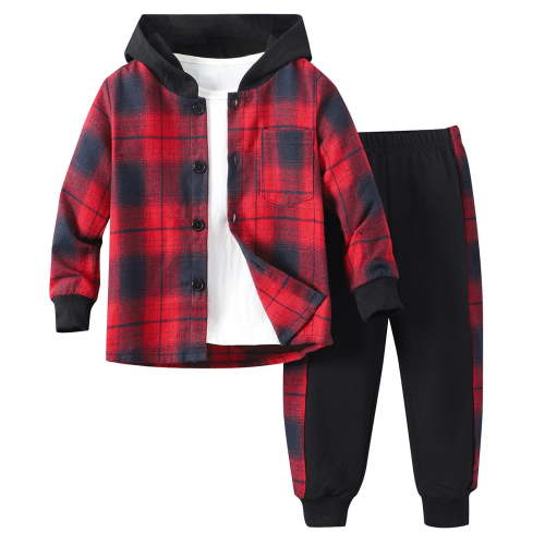 Staki Winter Outfits for Boys Boys Clothes Fall Winter Outfits, Hoodies Sweatsuit Sweatpants for Kids(Red,3 Years)