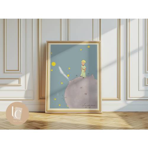 Le petit prince wall art print, the little prince nursery wall art retro kids decor genre neutral baby wall art illustration nursery print