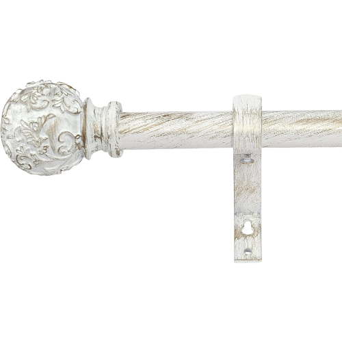 NICETOWN Small Curtain Rod for Windows 28 to 48 inch, Adjustable Standard 1 inch Diameter Single Curtain Rod With Ball, White, Set of 1