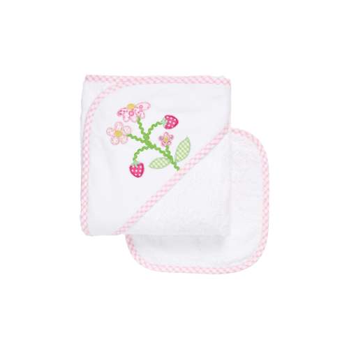 Strawberry Baby Hooded Towel & Washcloth Set
