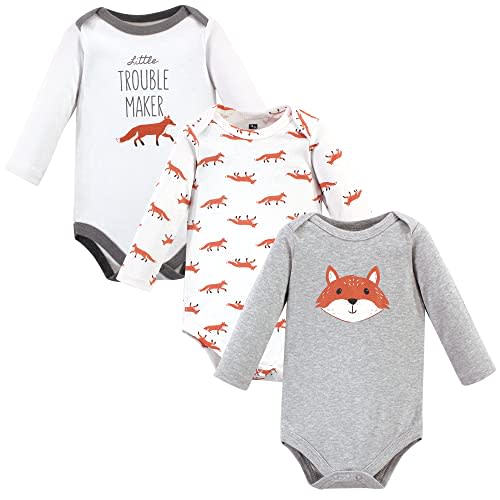 Hudson Baby baby-boys Cotton Long-sleeve Bodysuits 3-pack