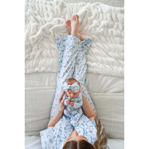 Women's Two-Piece Bamboo Flare Lounge Set | Tied In Blooms | Size M