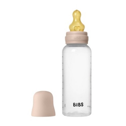 Bibs Baby Plastic Bottle with Latex Nipple - 9oz - Blush