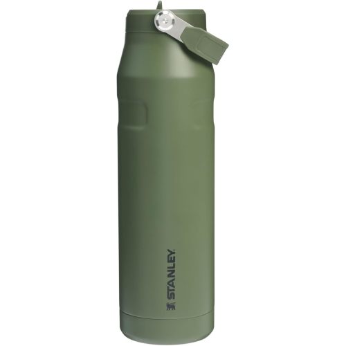 Stanley IceFlow Flip Straw 2.0 Water Bottle 36 OZ | Built-In Straw with Larger Opening | Lightweight & Leak-Resistant | Insulated Stainless Steel | BPA-Free | Dried Pine