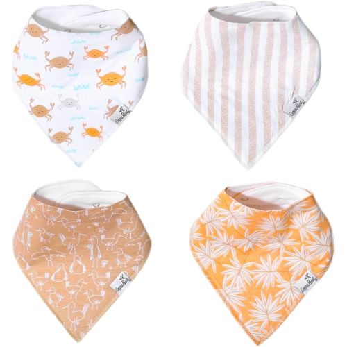 Copper Pearl 4 Pack Soft Cotton Baby Bibs - Tide