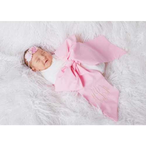 Personalized Swaddle Bow for Newborn Photography Keepsake – Monogrammed Baby Gift