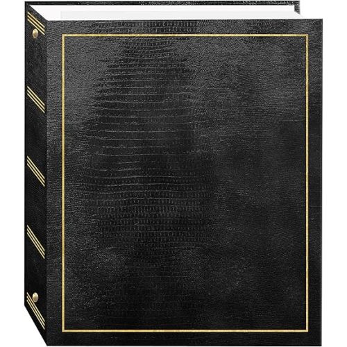 Magnetic Self-Stick 3-Ring Photo Album 100 Pages (50 Sheets), Black