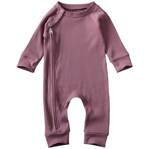 iddolaka Newborn Summer Baby Boy Girl Rompers Bodysuit Jumpsuit Playsuit One Piece Outfit Clothes - 0-3 Months - Z-long Sleeve Fall Romper Purple