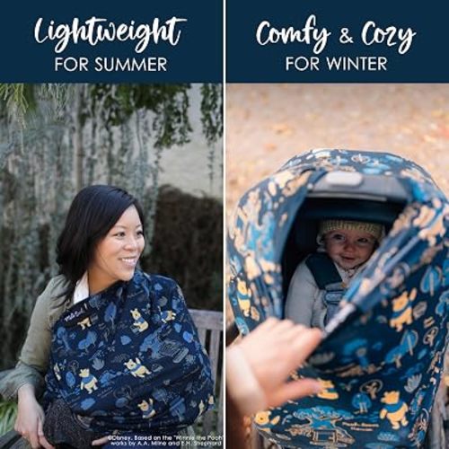 Milk Snob Original Disney 5-in-1 Cover, Winnie the Pooh, Added Privacy for Breastfeeding, Baby Car Seat, Carrier, Stroller, High Chair, Shopping Cart, Lounger Canopy - Newborn Essentials, Nursing Top