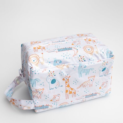 Safari Smiles - Packing Cube Wet Bag - Zipper Closure - Large – Kinder Cloth Diaper Co.