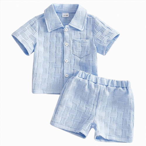 HCNTES Toddler Baby Boy Summer Spring Clothes Set Short Sleeves T-Shirt Tops + Shorts Cute Outfits Set For Kids 2t 3t 4t 5t 6t 7t 8t 9t(D0-Blue,12-18 Months)
