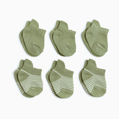 Tiny Kind Bamboo 6-Pack Socks - Green, 0-3 M