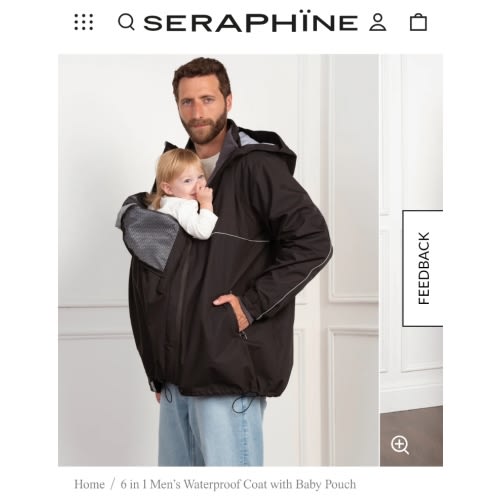6 in 1 Men’s Waterproof Coat with Baby Pouch | Seraphine