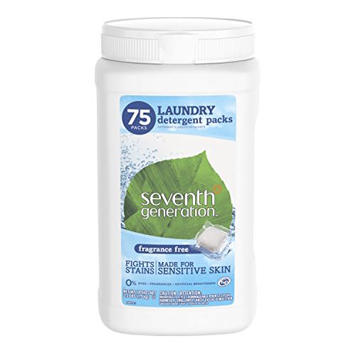 Seventh Generation Laundry Detergent Packs, Fragrance Free, 75 Count