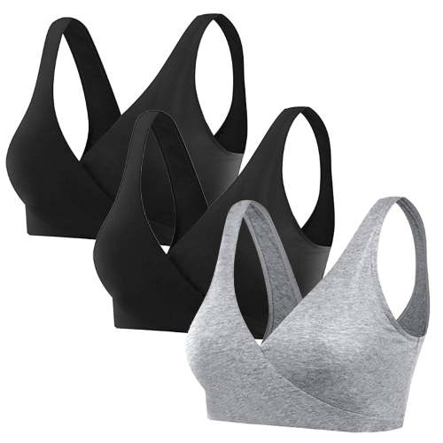 Tisuna 3 Pieces Nursing Bra For Women Comfortable Lightweight Maternity Bras With Inner Convenient For Breastfeeding Support