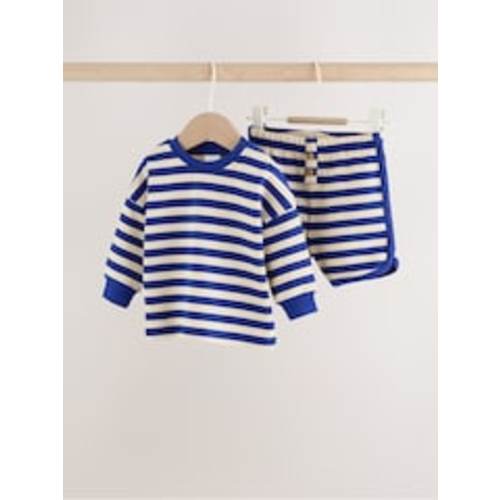 Buy Blue Stripe Long Sleeve Top and Shorts Baby Set (0mths-2yrs) from Next USA