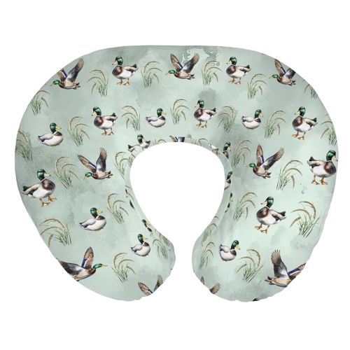Vintage Mallard Ducks Baby Nursing Pillow Covers for Boy Girl Hunting Duck Green Leaves Nursing Slipcovers for Breastfeeding Pillows Soft Stretchy Removable Covers for Newborn Infant Nursery