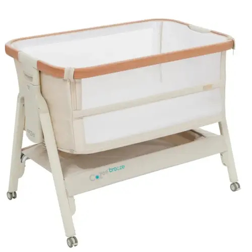 Tutti Bambini Cozee Breeze Lite Bedside Sleeper Bassinet Scandinavian Walnut / Ecru | Baby Bunting AU