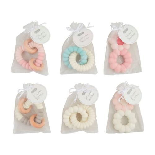 Shaped Silicone Teethers, 6 asst