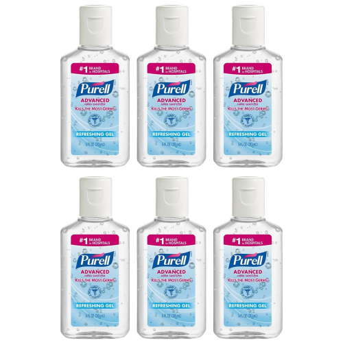 Purell Advanced Hand Sanitizer Refreshing Gel, 1 Fl oz (6-Pack)