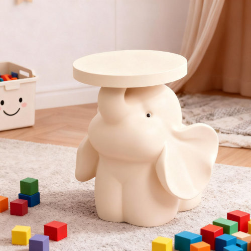 Indigo Safari Cute Elephant Shaped Side Table, Whimsical Resin Animal End Table With Tray Top, Living Room Playroom Decor & Perfect Gift For All Ages | Wayfair