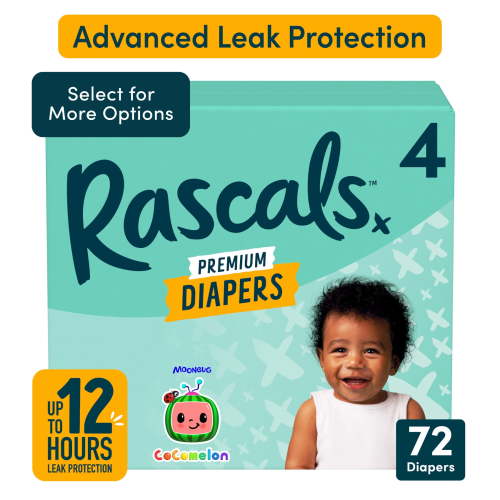 Rascals, Baby Diapers, Size 4, Leak Protection, Hypoallergenic