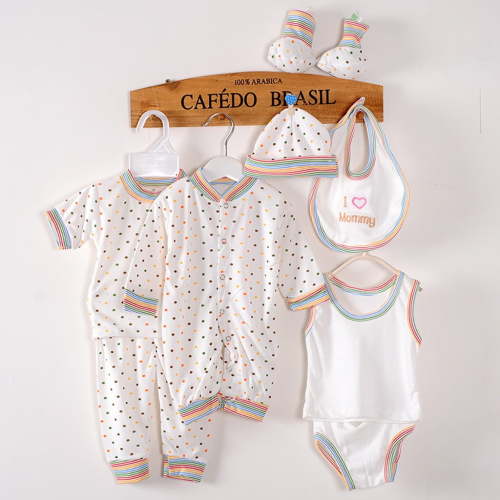 Bwdbhd New Born Babies Gift Set 8 Pieces Baby Boy Stuff Pure Cotton Clothing Set Casual New Born Baby Clothes Set Boy Clothes Multicolor,One Size