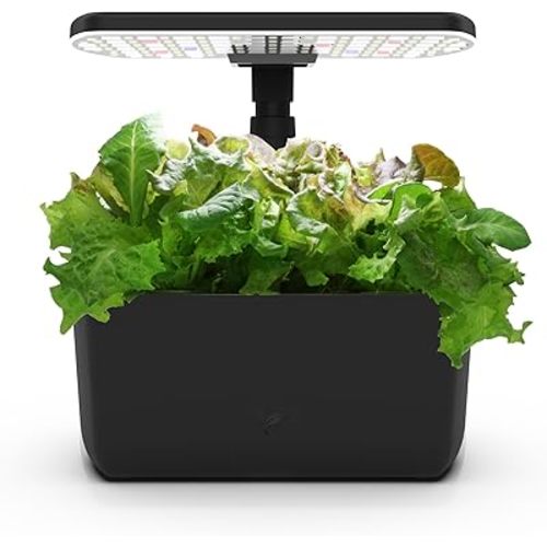 AeroGarden Harvest Lite in Black, Soil-free Indoor Hydroponic Garden with LED Grow Light for Year-Round Gardening of up to 6 Herbs and Vegetables