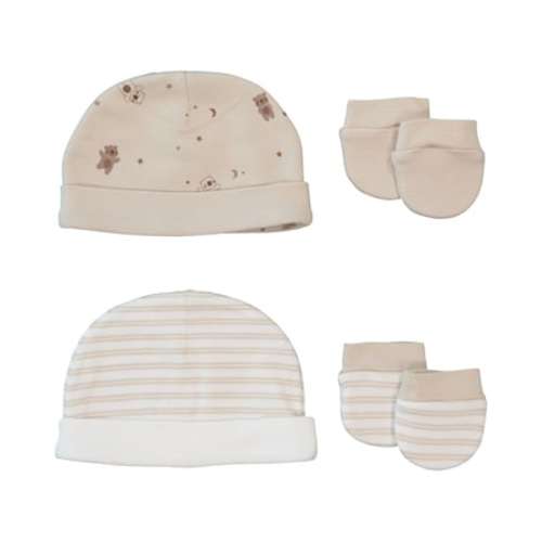 Cream Premature Baby 4Pk Mitten And Beanie Set | Best&Less™ Online