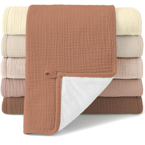 Bearmoss 100% Cotton Muslin Burp Cloths Sets 6 Pack 20x10inch Large Burping Clothes Extra Soft Absorbent for Newborn Unisex Baby Girls and Boys (Brown) : Amazon.com.au: Baby