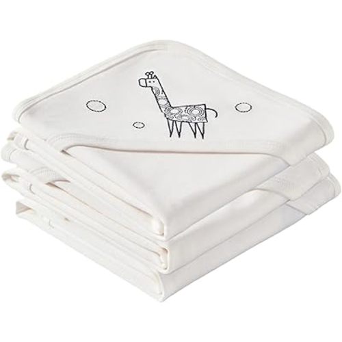 Baby Receiving Blankets 100% Cotton - Ultra-Soft Swaddle Blanket Set, 3pcs 31x31 Inches for Boys Girls, Nursing & Diapering