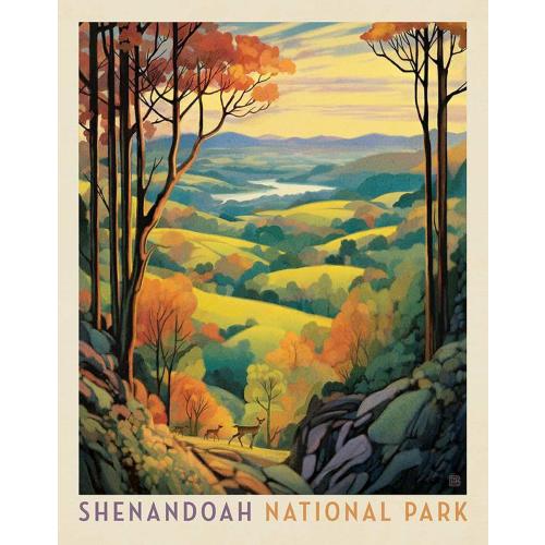 National Parks Shenandoah Poster Panel - Riley Blake - DIGITALLY Printed - Quilting Cotton