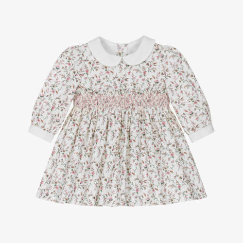 Patachou - Baby Girls Ivory Floral Liberty Fabric Smocked Dress | Childrensalon (9 Months)