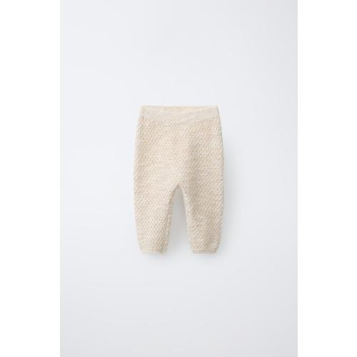 TEXTURED KNIT PANTS - Light beige | ZARA United States