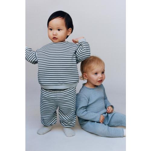 STRIPED SWEATSHIRT AND JOGGER PANTS SET - Mid-blue | ZARA United States