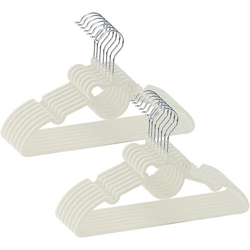 GoodtoU 50 Pack Baby Clothes Hangers, 12.8 Inch Kids Plastic Hangers, Non-Slip Nursery Closet Hangers for Infant & Toddler Clothes, White - Bear