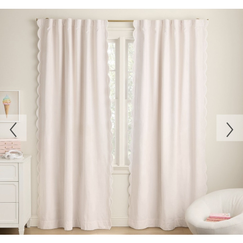 Sweet Scallop Velvet Blackout Curtain | Pottery Barn Teen