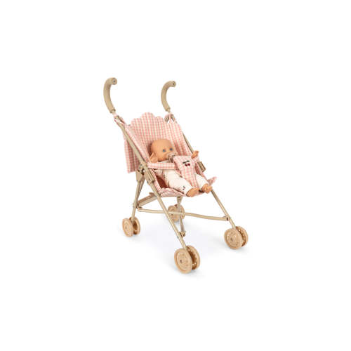 POPPY DOLL STROLLER SET - pink check