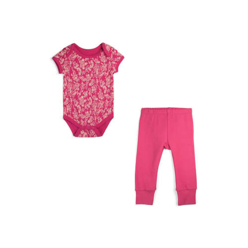 Organic Cotton Baby Bodysuit + Pant Bundle Begonia | Mightly